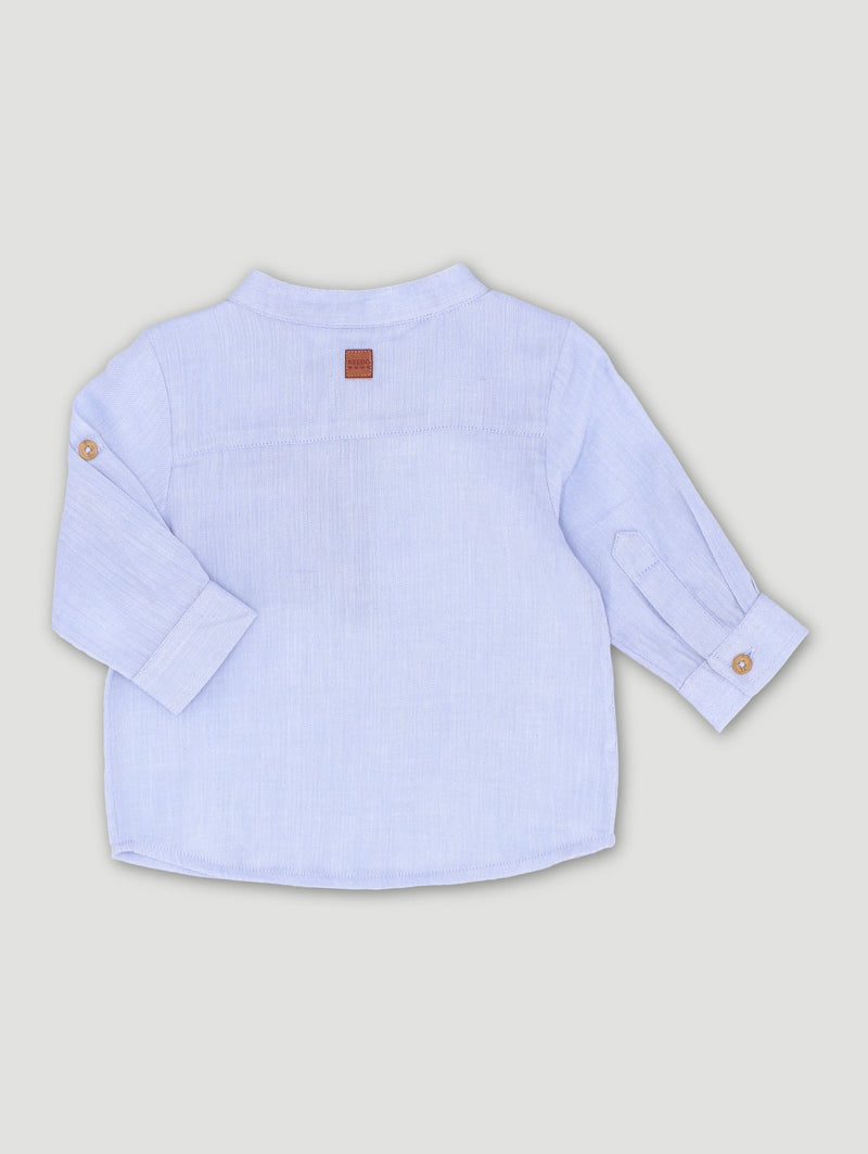 Keedo Baby Boys Premium Embroidered Shirt - Light Blue
