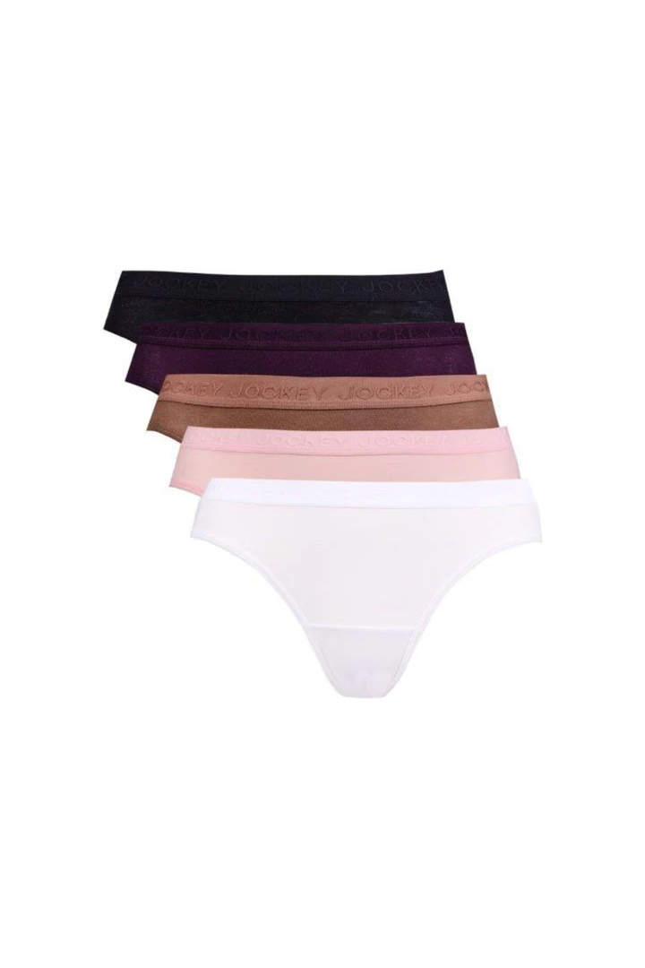 5 Pack Cotton Plain Bikini Panties