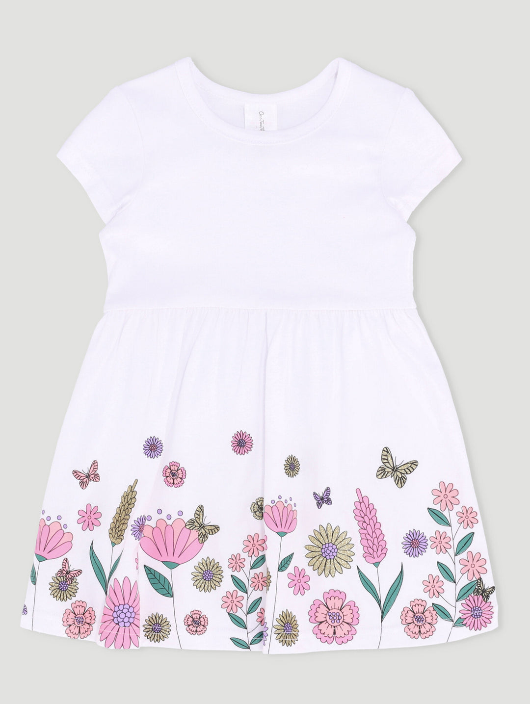 White Edgars Girls Clothes Baby Girls Floral Knit Dress White