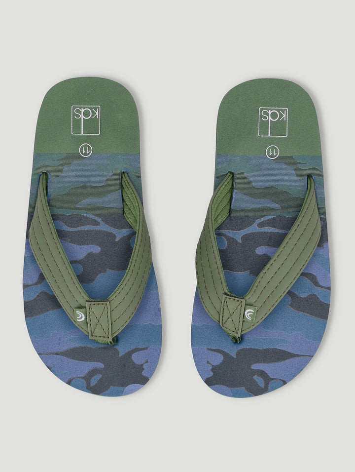 Pre-Boys 1-Up Thong Sandal - Olive