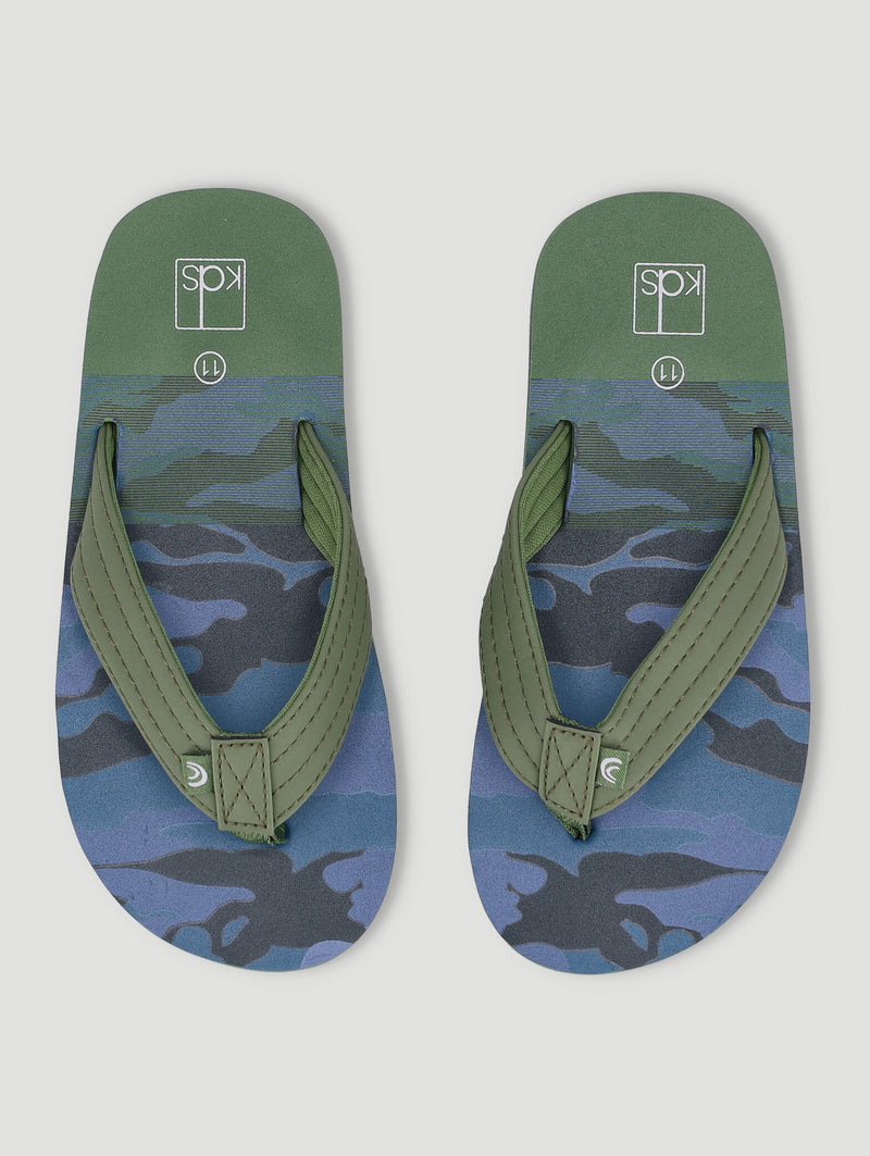 Pre-Boys 1-Up Thong Sandal - Olive