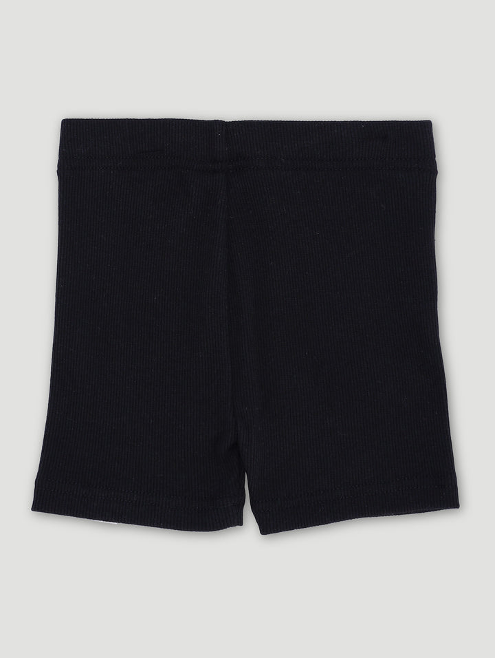 Pre-Girls Rib Cycle Shorts - Black