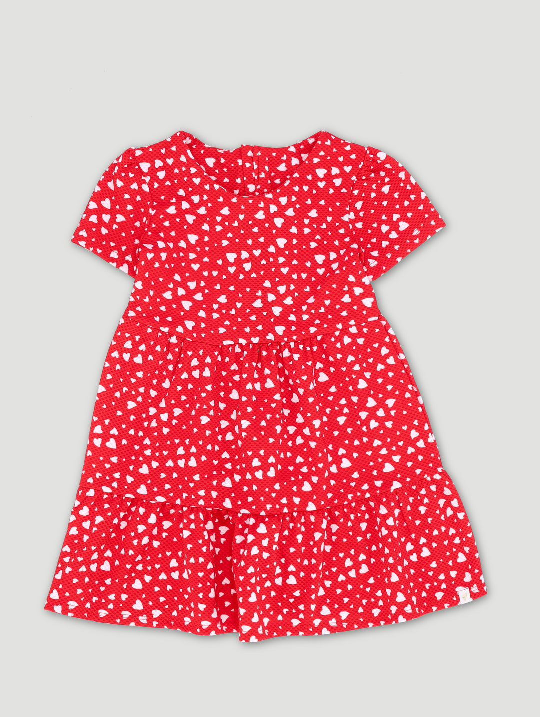 Pre-Girls Heart Print Skater Dress - Red