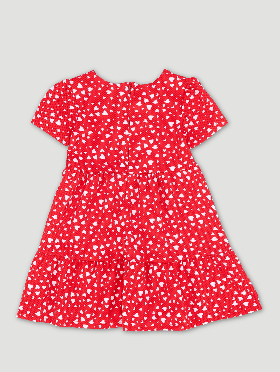 Pre-Girls Heart Print Skater Dress - Red