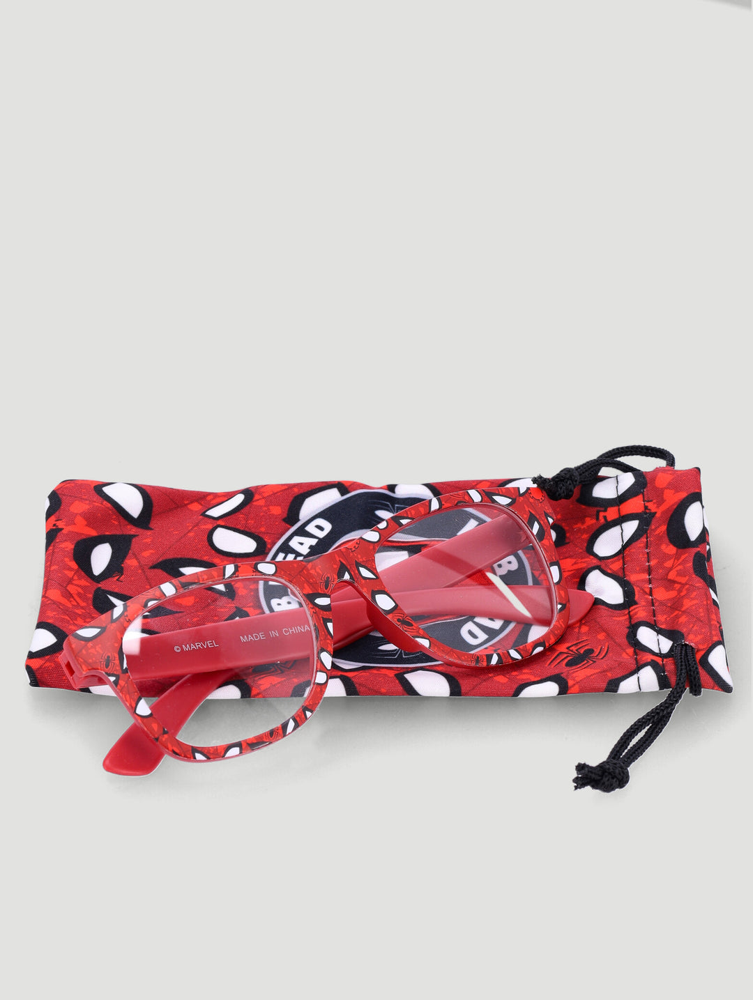 Pre-Boys Spiderman Blue Light Glasses And Pouch - Red