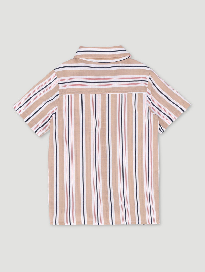 Pre-Boys Stripe Woven Shirt - Stone