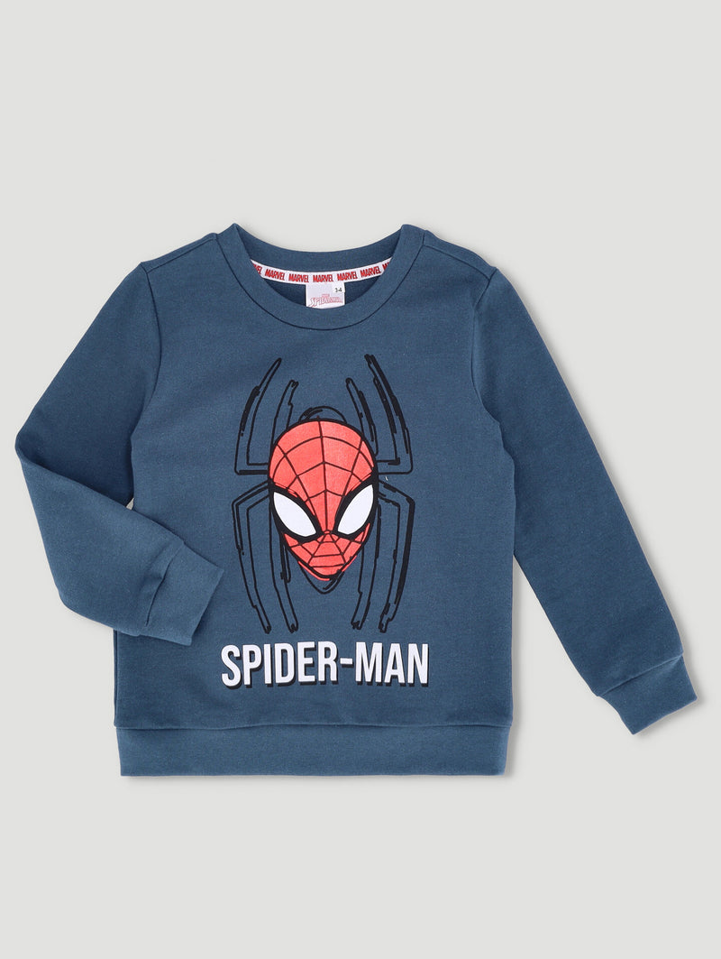 Pre-Boys Spiderman Foil Print Crew Stargazer Tee - Teal