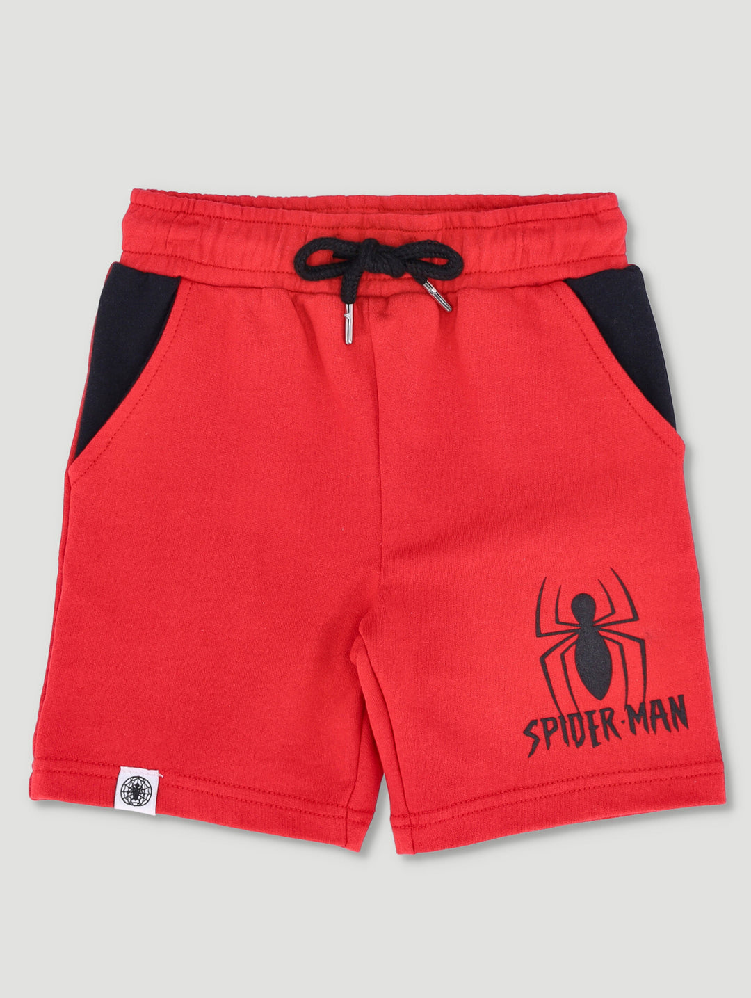 Pre-Boys Spiderman Fleece Shorts - Red