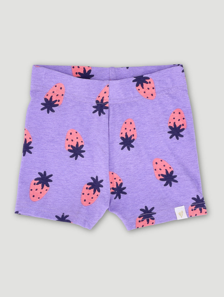 Pre-Girls Strawberry Cycle Shorts - Purple