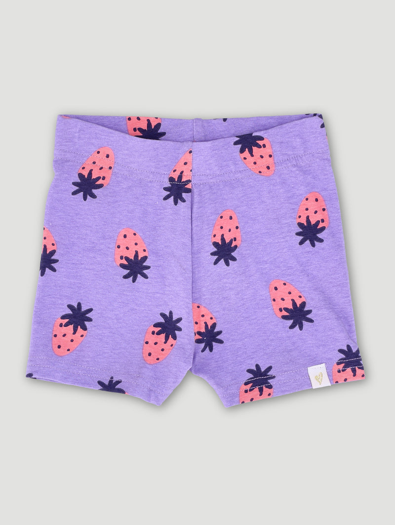 Pre-Girls Strawberry Cycle Shorts - Purple