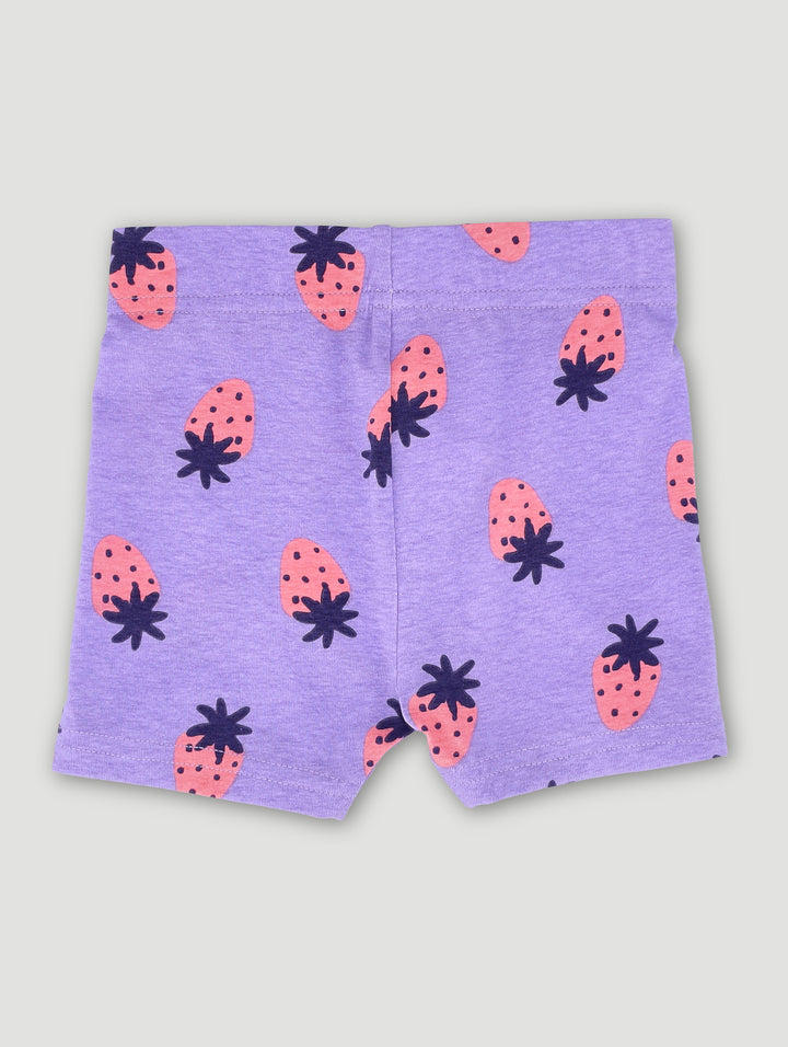 Pre-Girls Strawberry Cycle Shorts - Purple