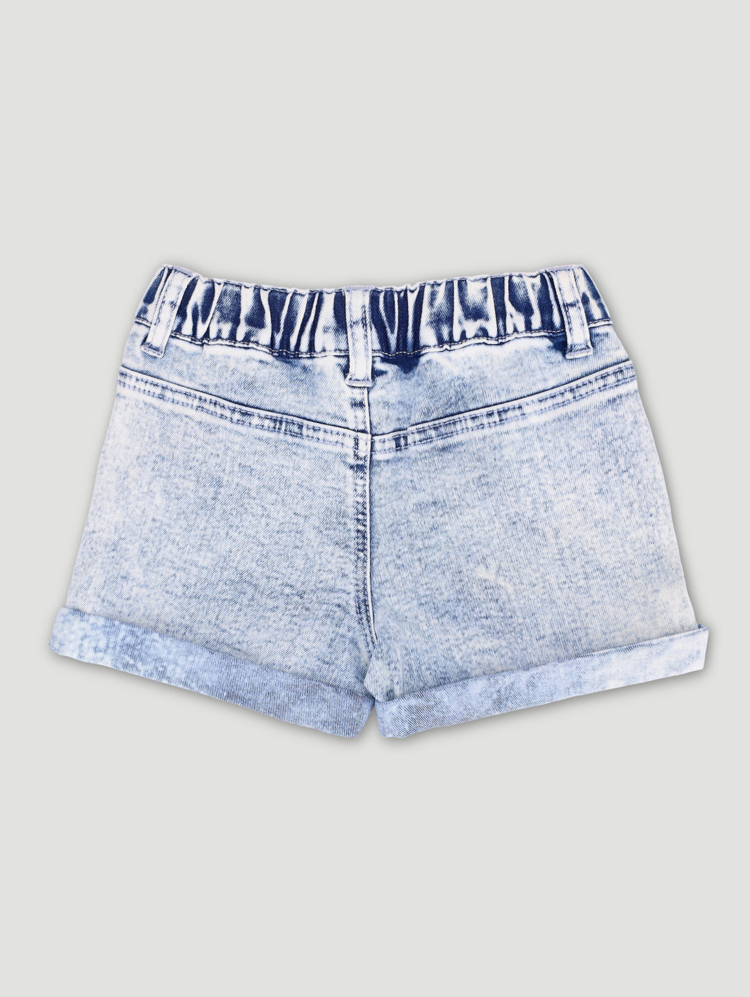 Pre-Girls 3D Flower Short - Mid Blue
