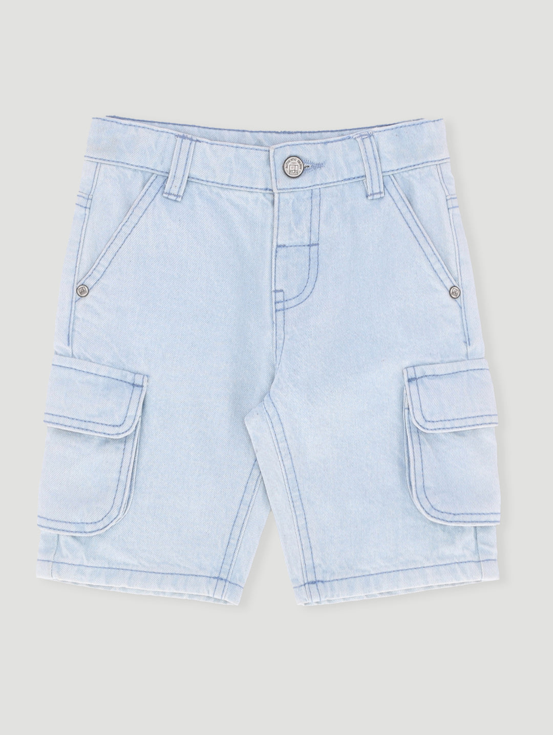 Pre- Boys Cargo Denim Short - Mid Blue