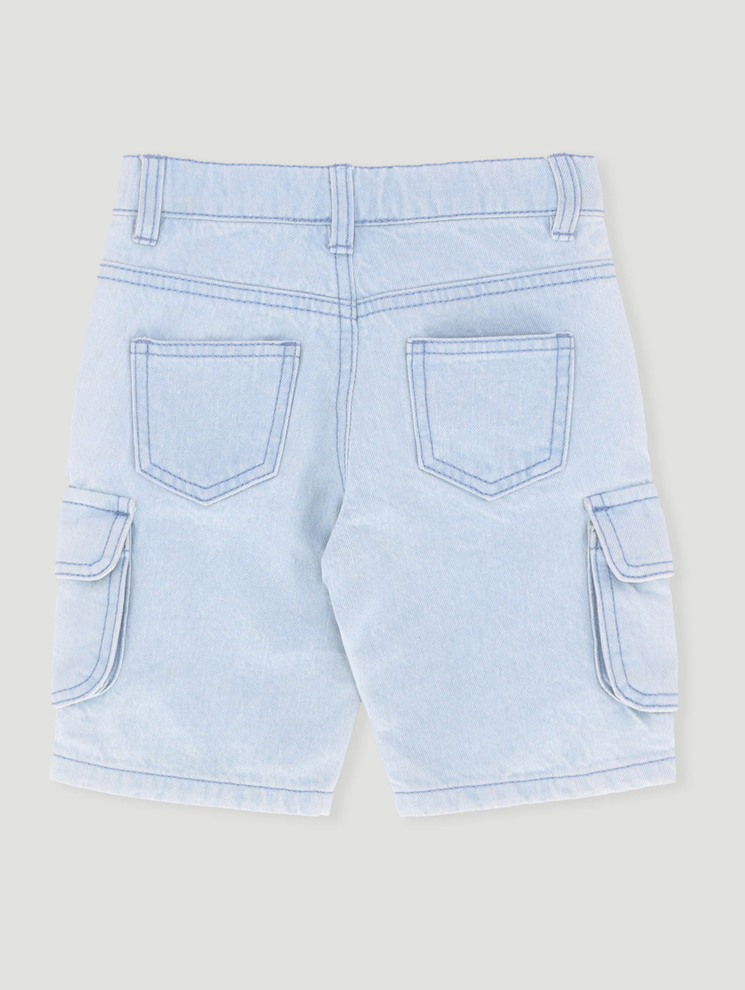 Pre- Boys Cargo Denim Short - Mid Blue