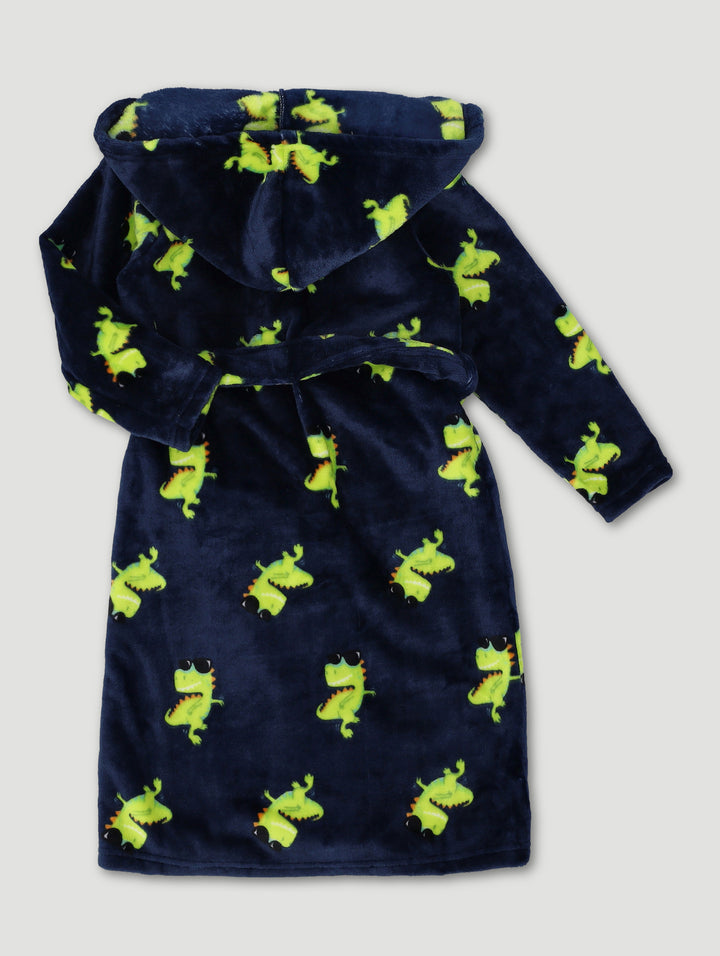Pre-Boys Dino Print Gown - Navy