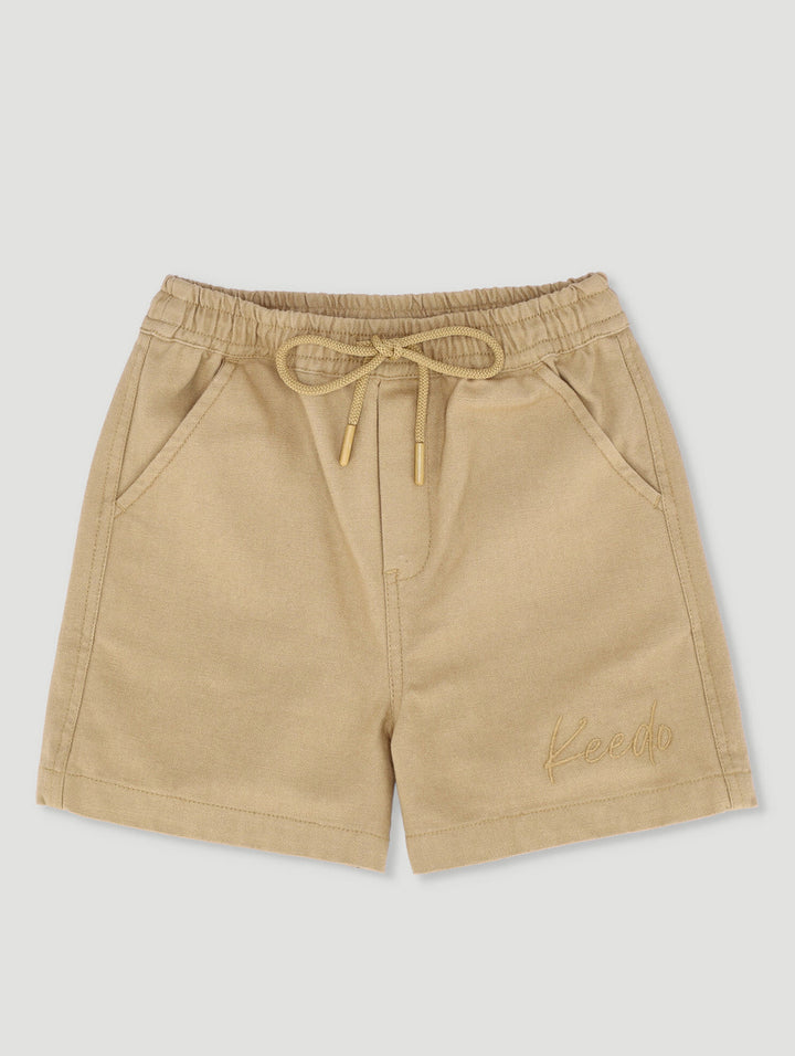 Keedo Boys Brushed Canvas Short - Tan