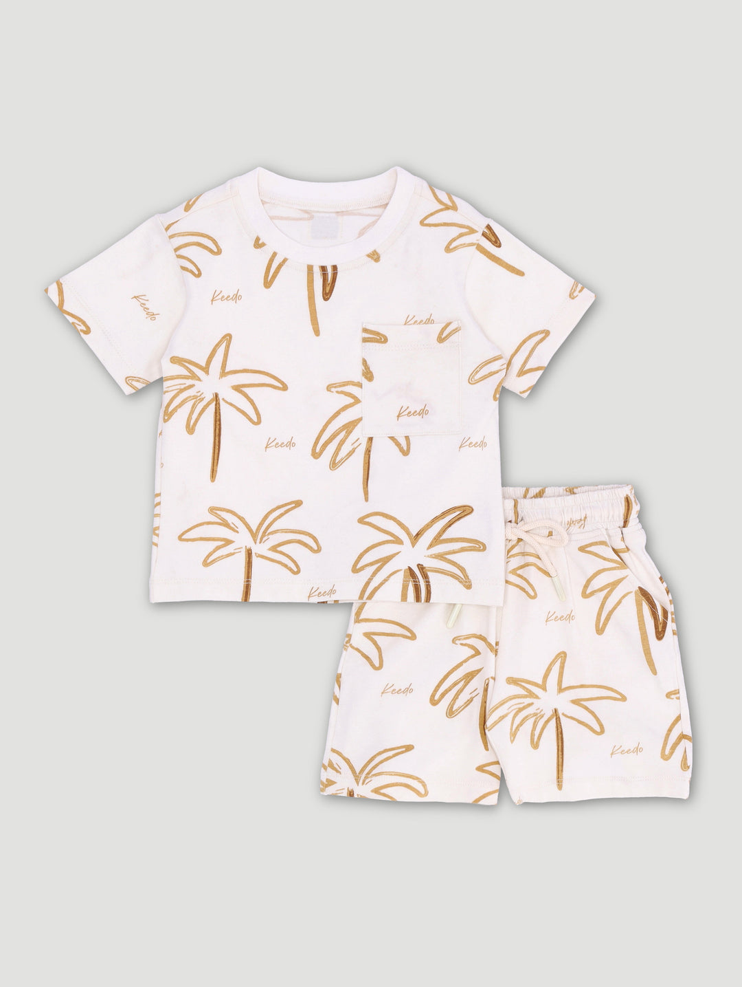 Keedo Baby Boys Palms Tee & Short Set - Cream