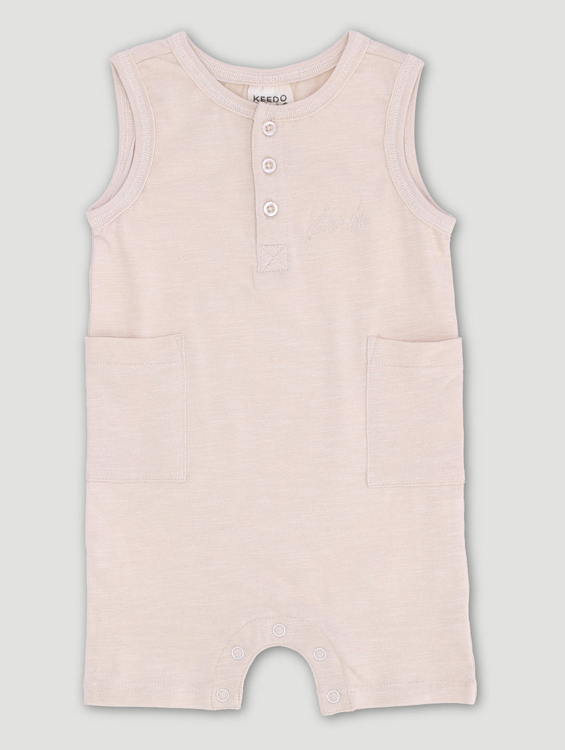 Keedo Baby Boys Palms Romper - Beige