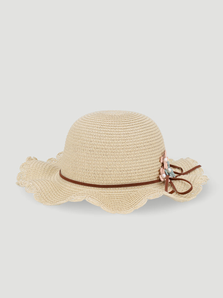 Baby Girls Straw Hat - Beige