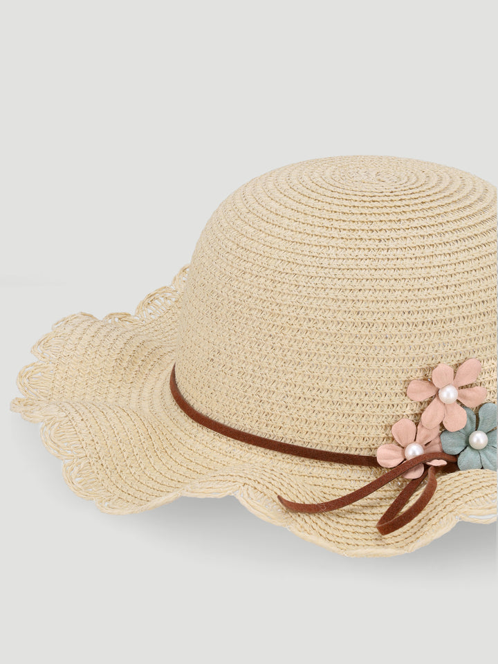 Baby Girls Straw Hat - Beige