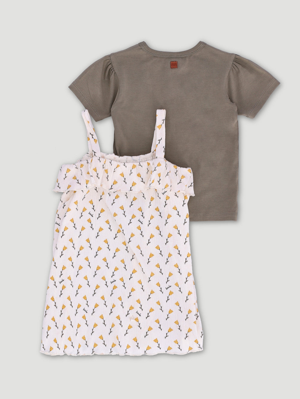 Keedo Girls Bellflower Pinni Dress Set - Cream