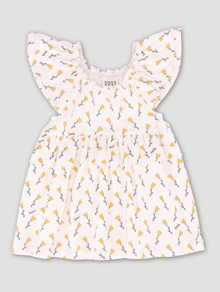 Keedo Baby Girls Bellflower Fashion Dress - Cream