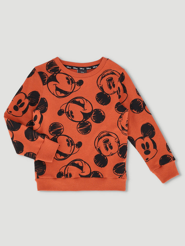 Pre-Boys Mickey Crew Top - Rust