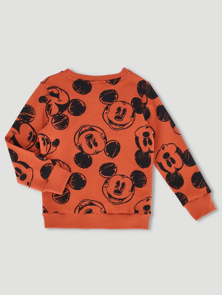 Pre-Boys Mickey Crew Top - Rust
