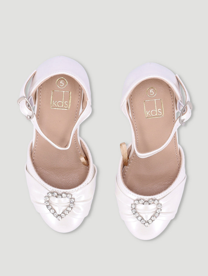 Pre-Girls Occasion Heel Pump - White