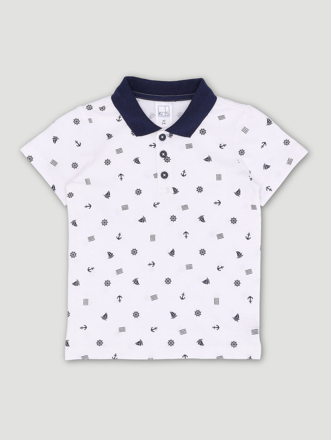 Pre-Boys Nautical Golfer - White