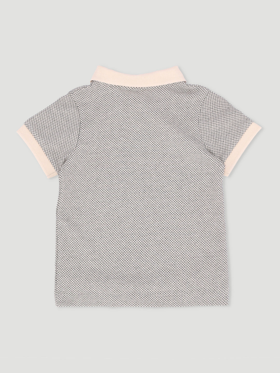 Pre-Boys Notch Polo Mini Check Golfer - Cream