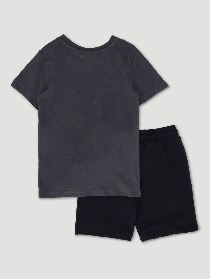Pre-Boys Miles Morales Top & Short Set - Black/Grey