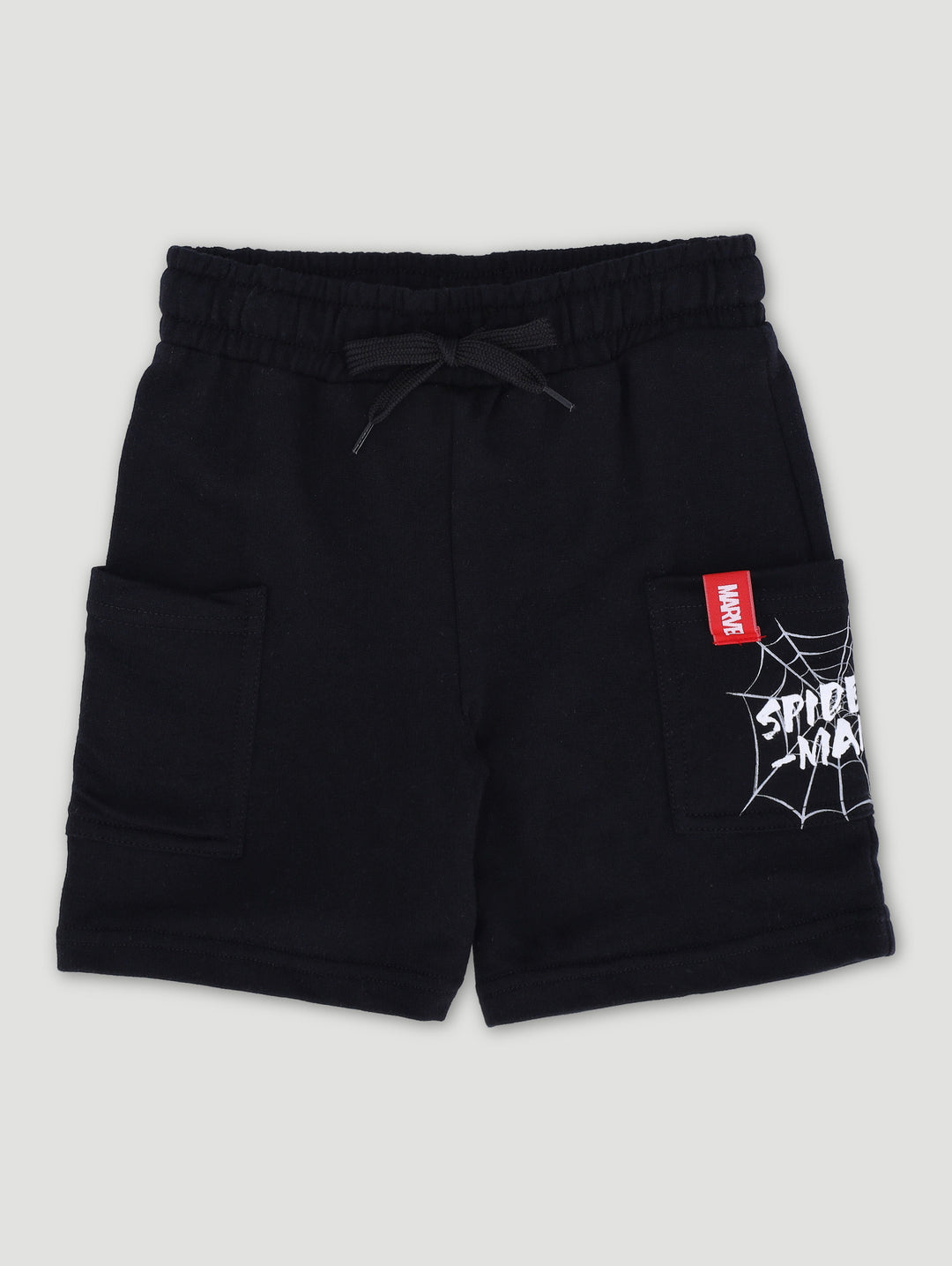 Pre-Boys Spiderman Fleece Graffiti Short - Black