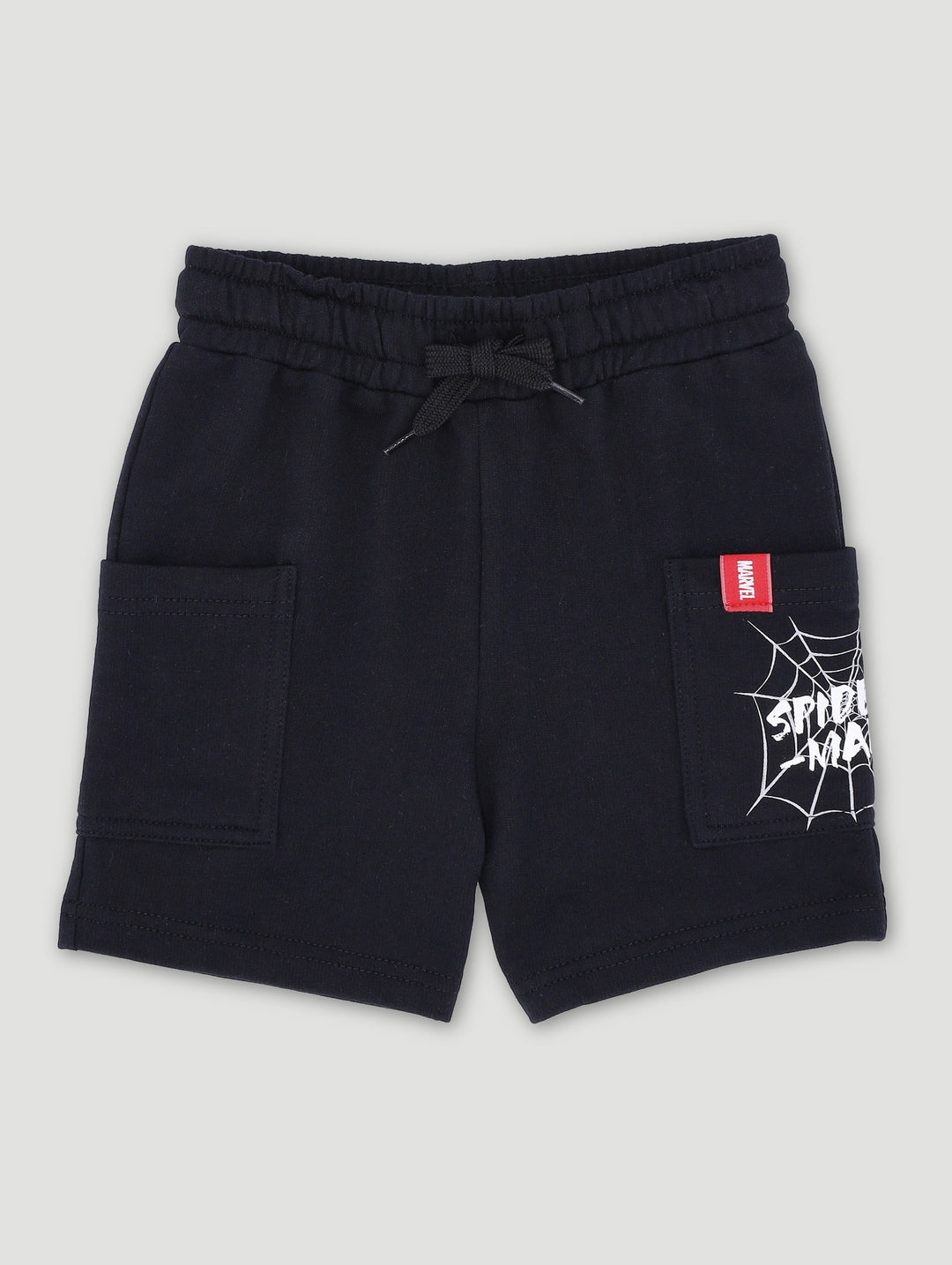 Pre-Boys Spiderman Fleece Shorts - Black