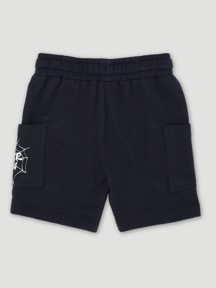 Pre-Boys Spiderman Fleece Shorts - Black