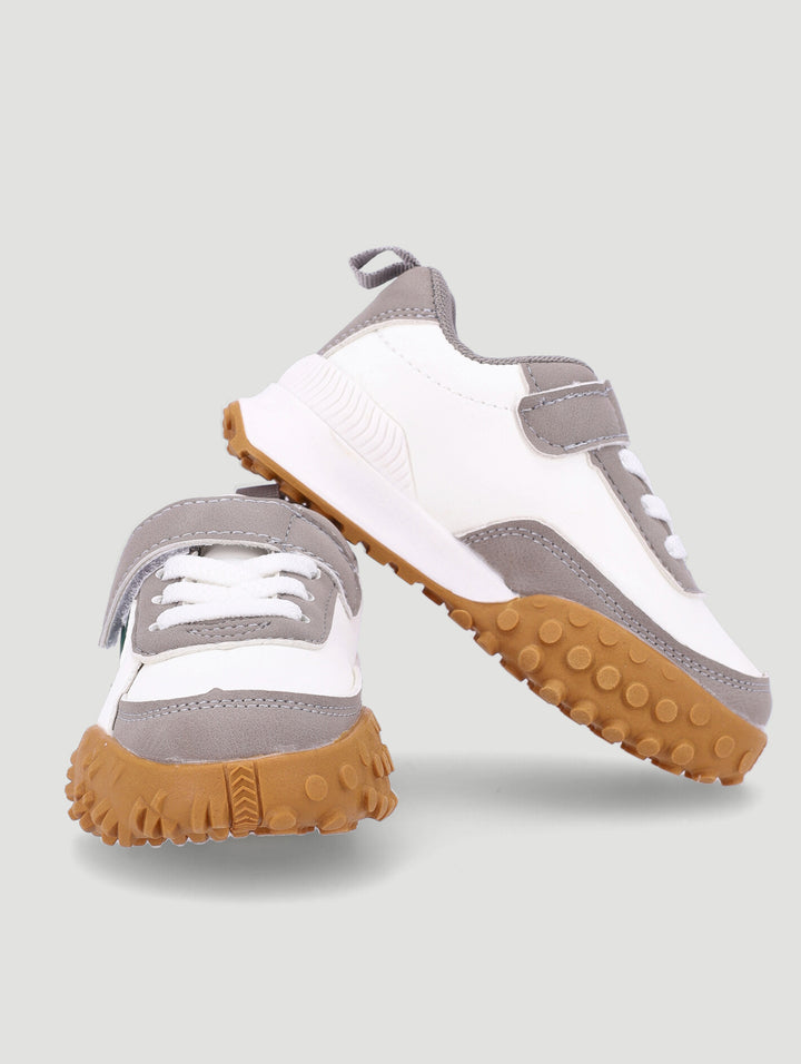 Pre-Boys Colour Block Retro Sneaker - White
