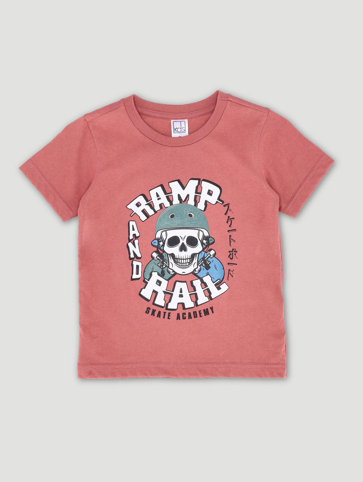 Pre-Boys Skate Skull Tee - Brick