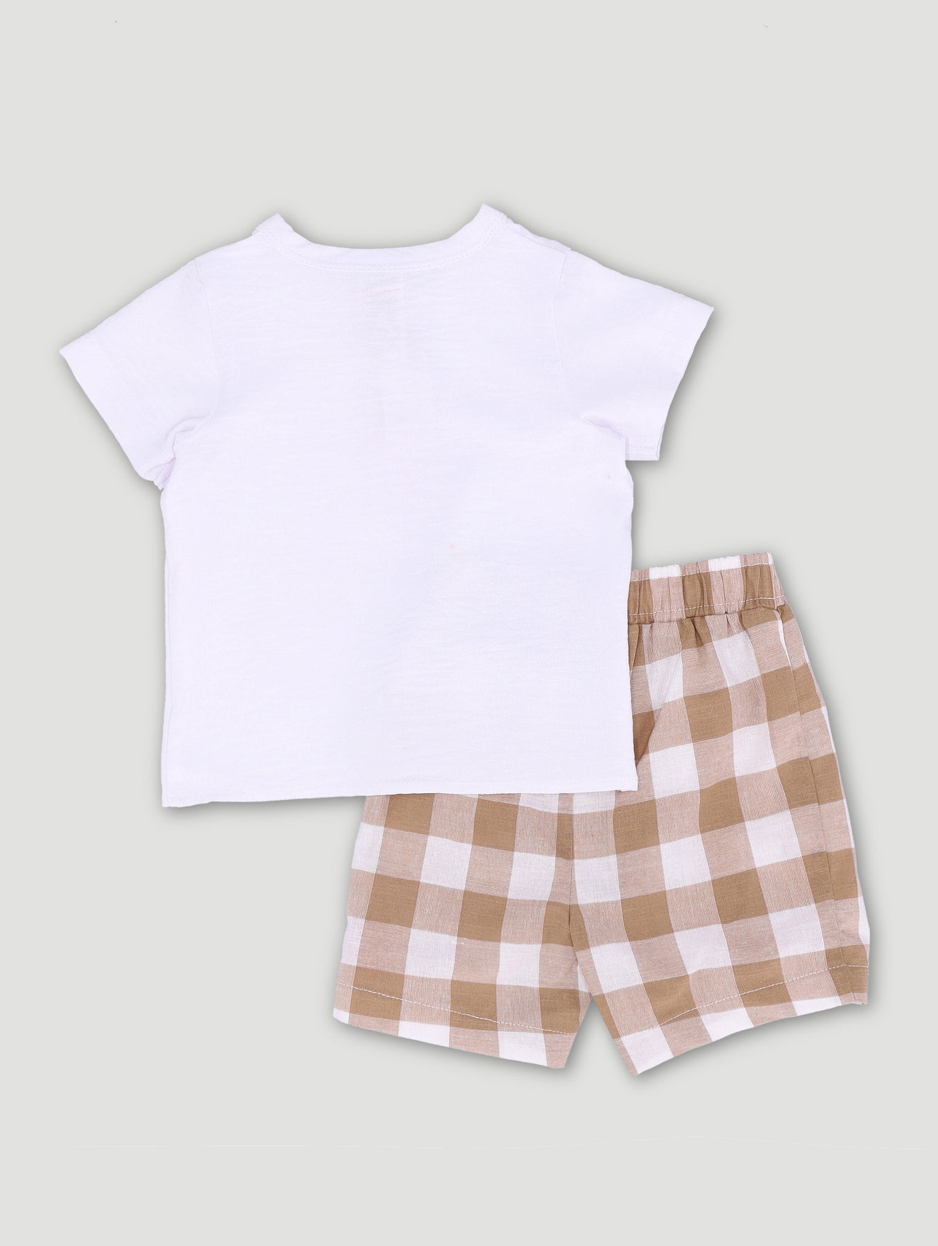 Baby Boys Crushed Cotton Shirt And Short Set White Edgars