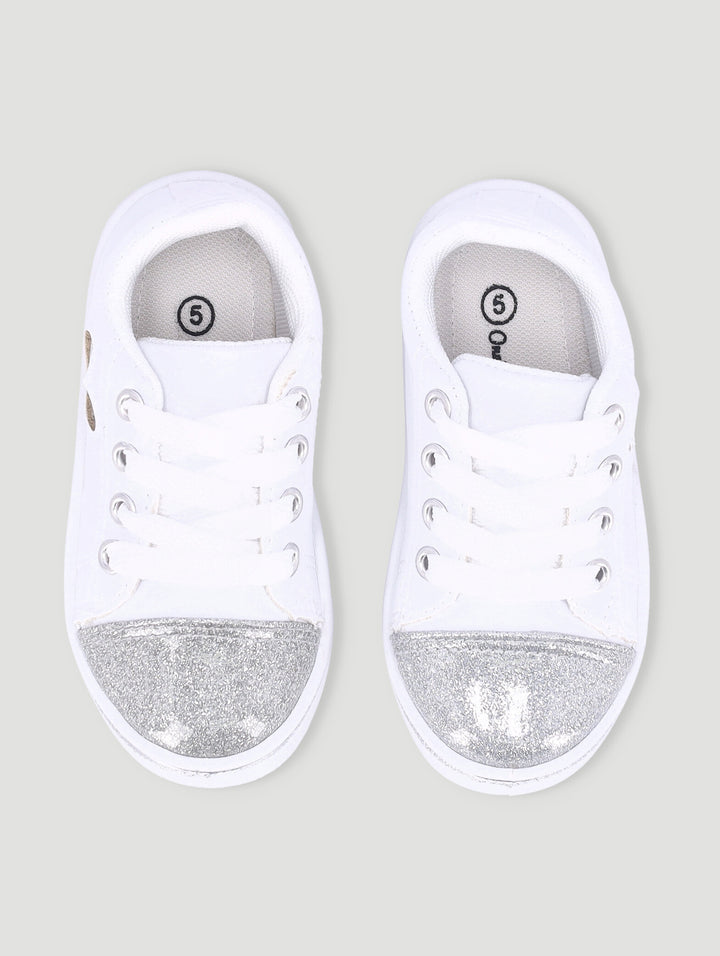 Baby Girls Heart Sneaker - White