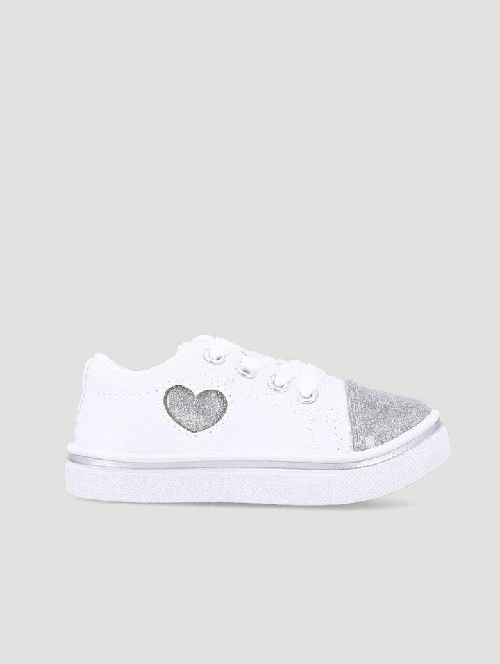 Baby Girls Heart Sneaker - White