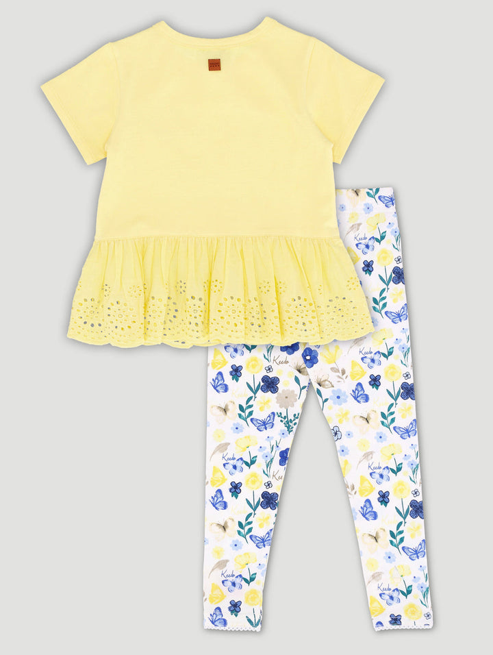 Keedo Girls Florescence Top And Legging Set - Yellow