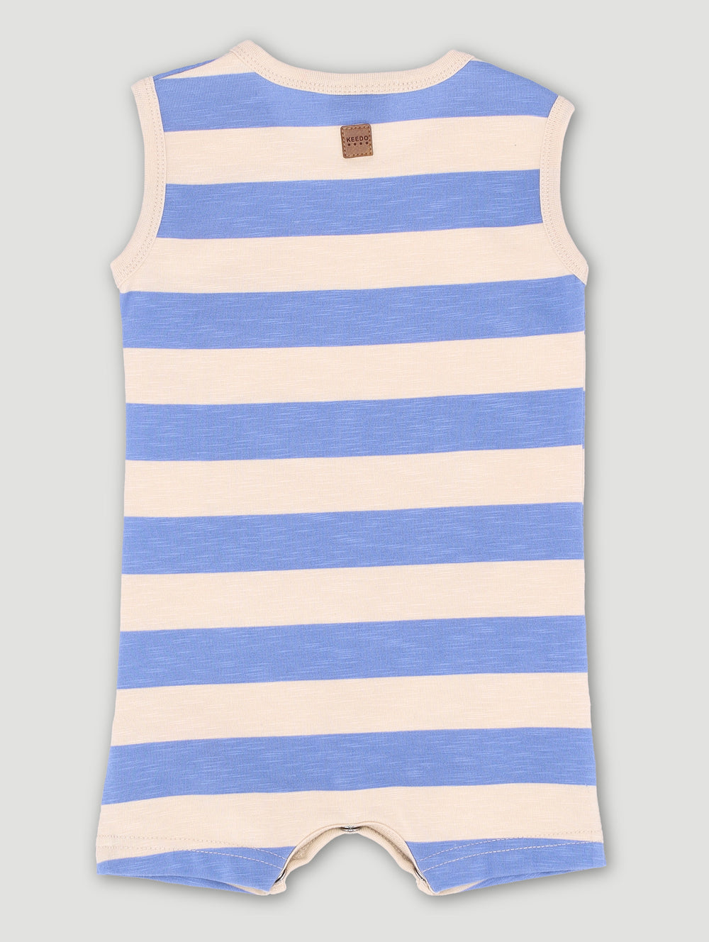 Keedo Baby Boys Stripe Logo Romper - Blue