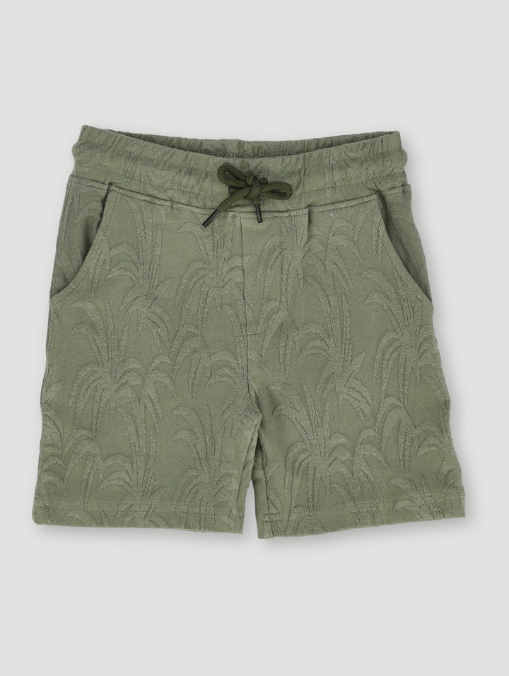 Pre-Boys Knit Texture Short - Olive