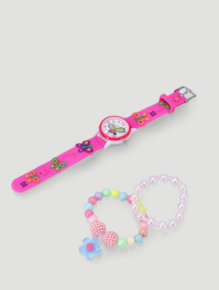 Pre-Girls Watch & Bangle Set - Pink