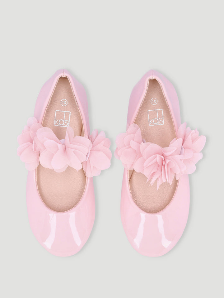 Girls Flower Pump - Pink