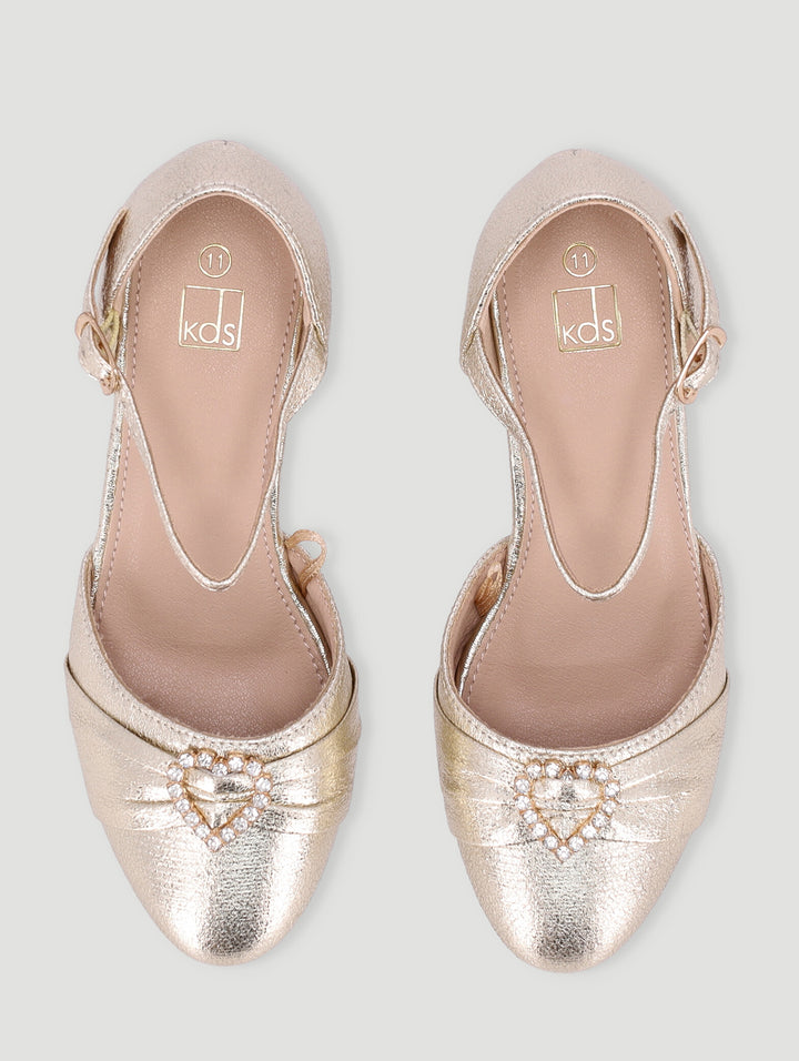 Pre-Girls Occasion Heel Pump - Gold