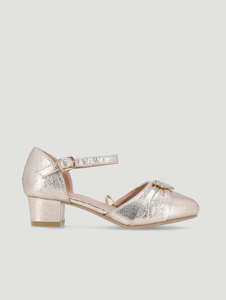 Pre-Girls Occasion Heel Pump - Gold
