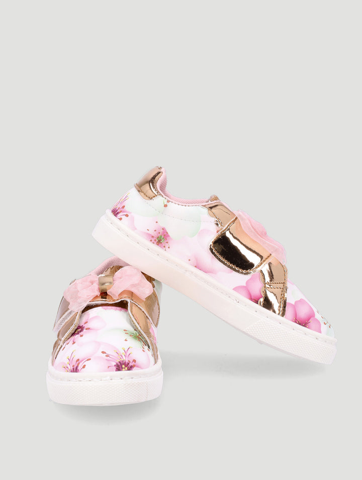 Pre-Girls Printed Bow Sneaker - Pink