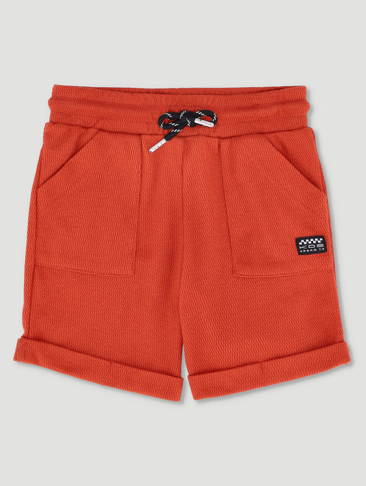 Pre-Boys Knit Texture Short - Rust