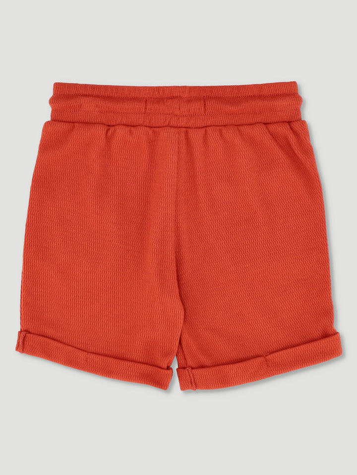 Pre-Boys Knit Texture Short - Rust